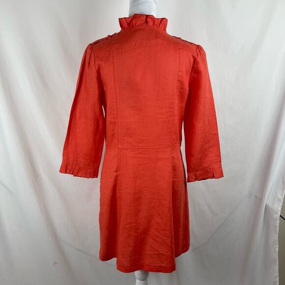 Luii Orange Pure Linen Ruffle Coastal Grandma Romantic Jacket NWOT Size S - Picture 5 of 12